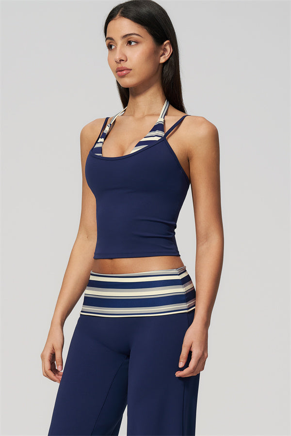 The Enliven Halter Tank Top Straight Leg Pants 2-Piece Set