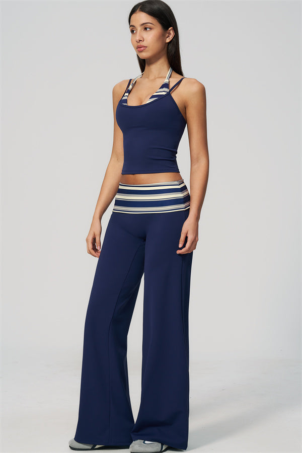 The Enliven Halter Tank Top Straight Leg Pants 2-Piece Set