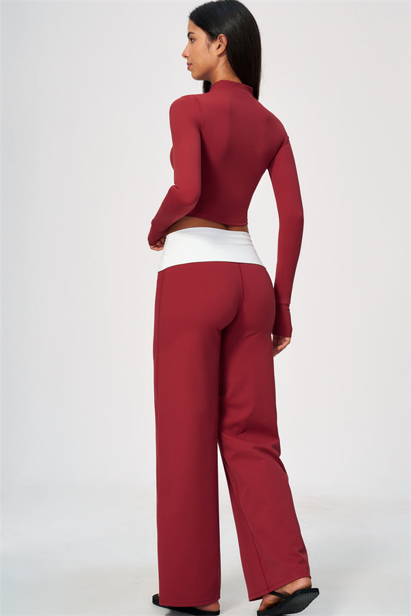The Joyous Jacket Sports Bra Straight Leg Pants 3-Piece Set