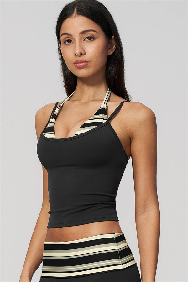 The Enliven Halter Tank Top Straight Leg Pants 2-Piece Set