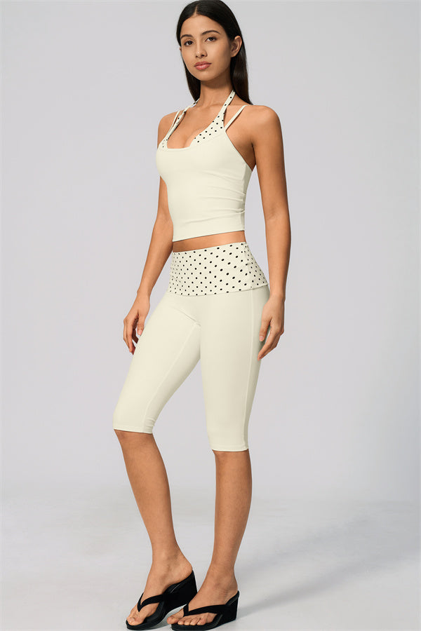 The Enliven Halter Tank Top Capri Leggings 2-Piece Set