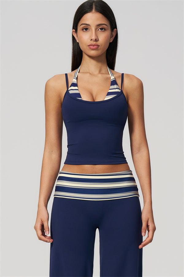 The Enliven Halter Tank Top Straight Leg Pants 2-Piece Set