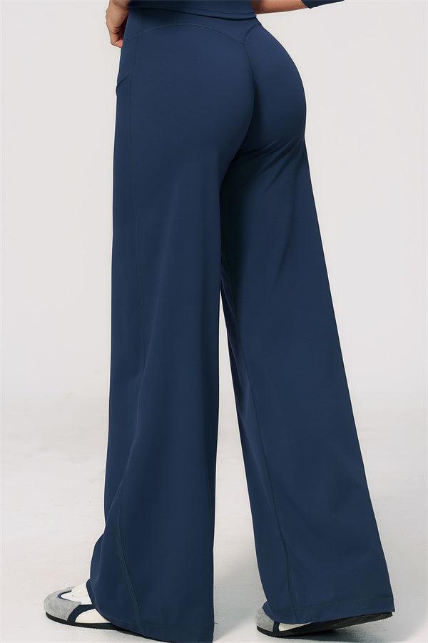 The Natalia Half-Sleeve Top Straight Leg Pants 2-Piece Set