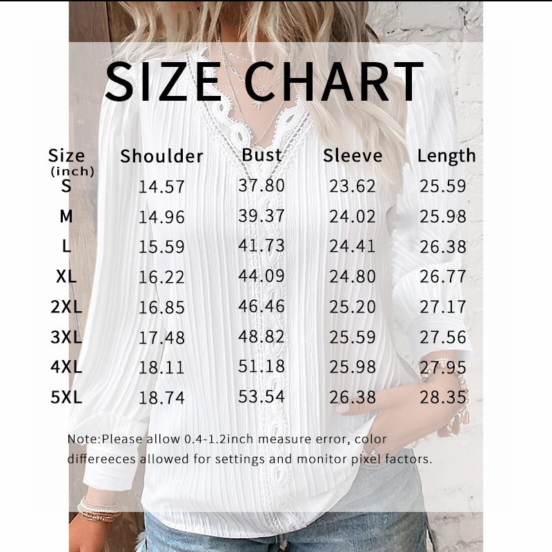 Women’s Lace-Trim V-Neck Blouse