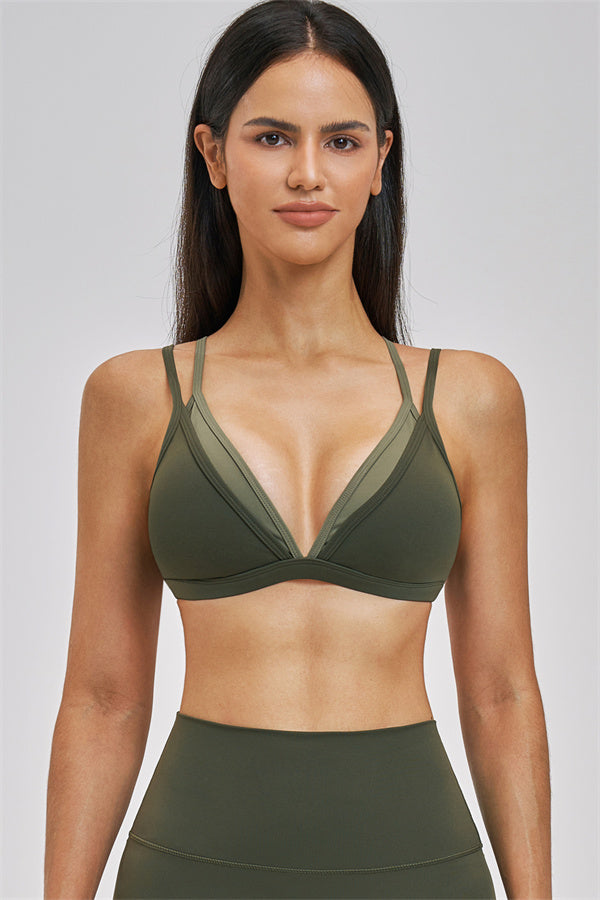 The Seraphine Layered V Sports Bra Shorts 2-Piece Set