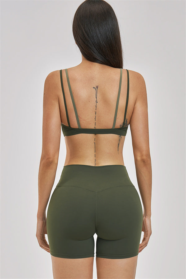 The Seraphine Layered V Sports Bra Shorts 2-Piece Set