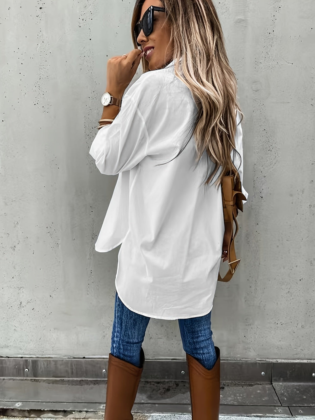 Women’s Casual Long Sleeve Shirt with Pocket