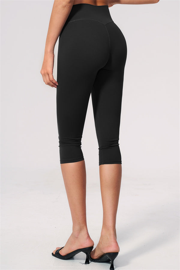 The Twirl Wide Strap Halter Crop Top Capri Leggings 2-Piece Set