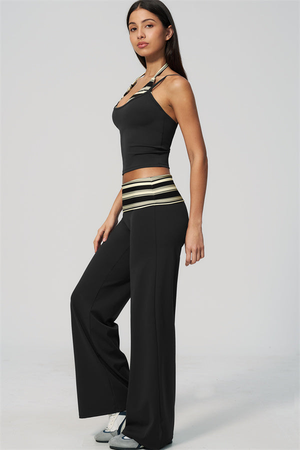 The Enliven Halter Tank Top Straight Leg Pants 2-Piece Set