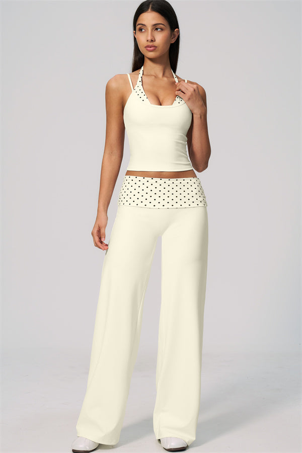 The Enliven Halter Tank Top Straight Leg Pants 2-Piece Set