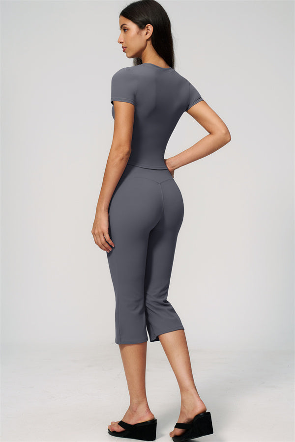 The Zura T-shirt Capri Leggings 2-Piece Set