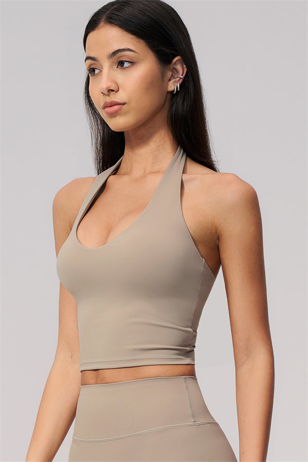 The Twirl Wide Strap Halter Crop Top Shorts 2-Piece Set