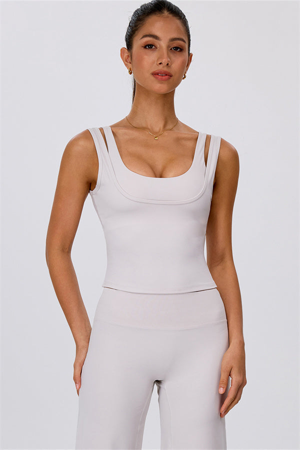 The Energize Double Strap Tank Top Wide Leg Crop 2-Piece Set