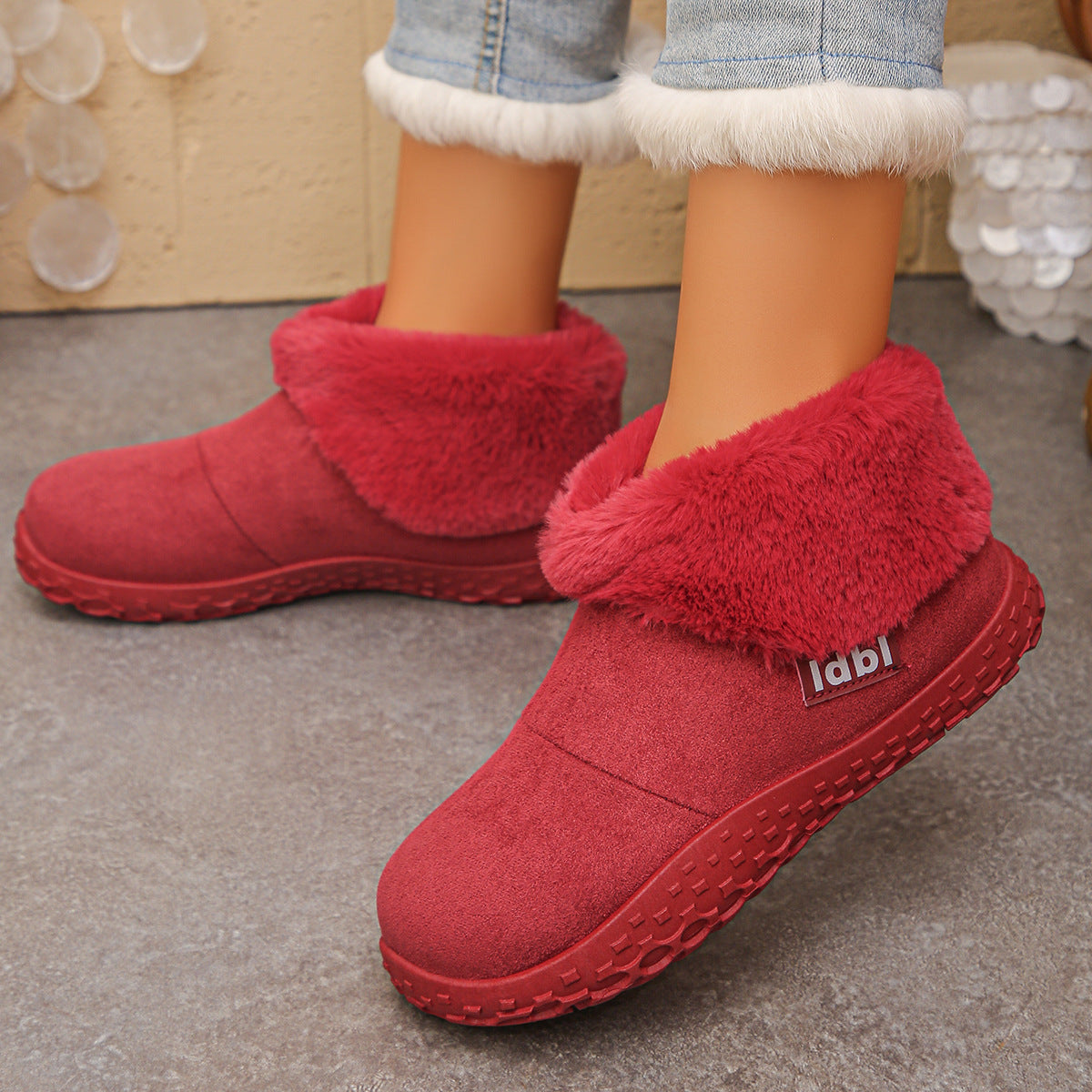 Women's Faux-Fur-Lined Slip-On Slipper Boots