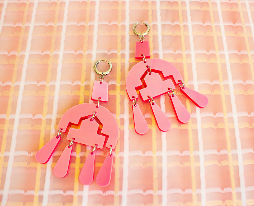 Pink Statement Earrings